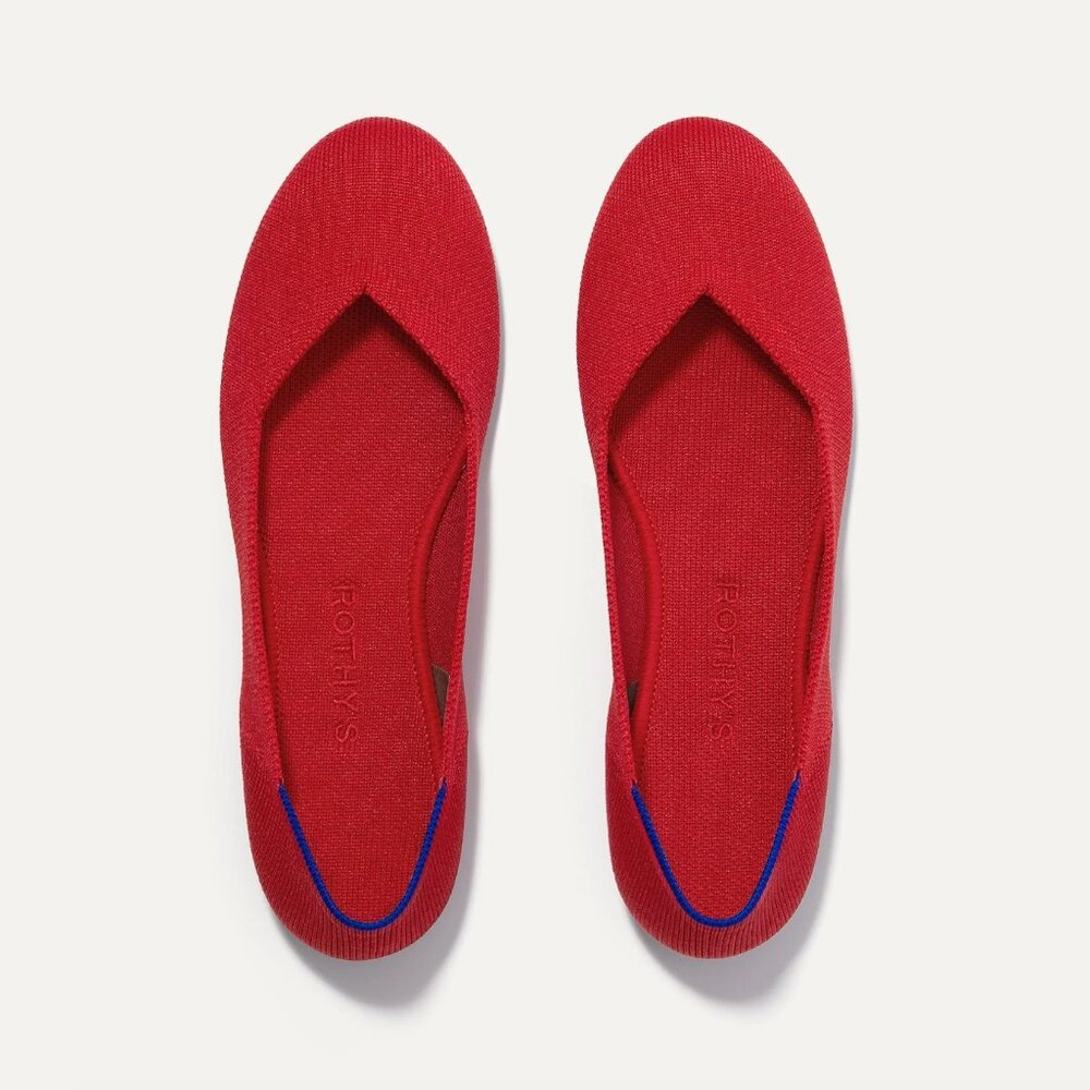 Rothy's Bright Red flat in size 7.5